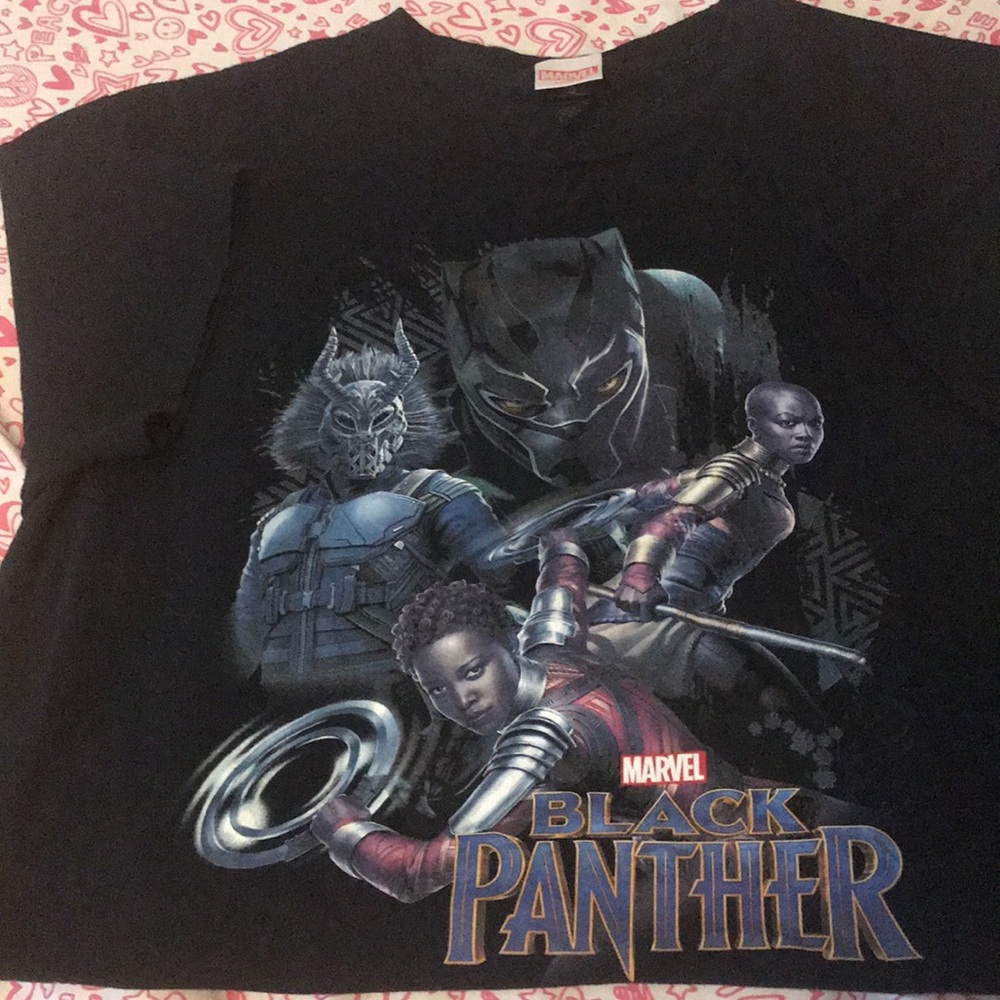 Marvel Short Sleeve Tee Shirt Black Panther Large - Picture 2 of 11